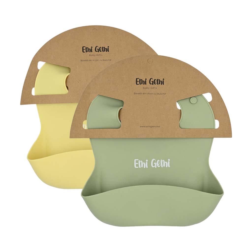 Set 2 bavete EmiGemi Galben/Verde