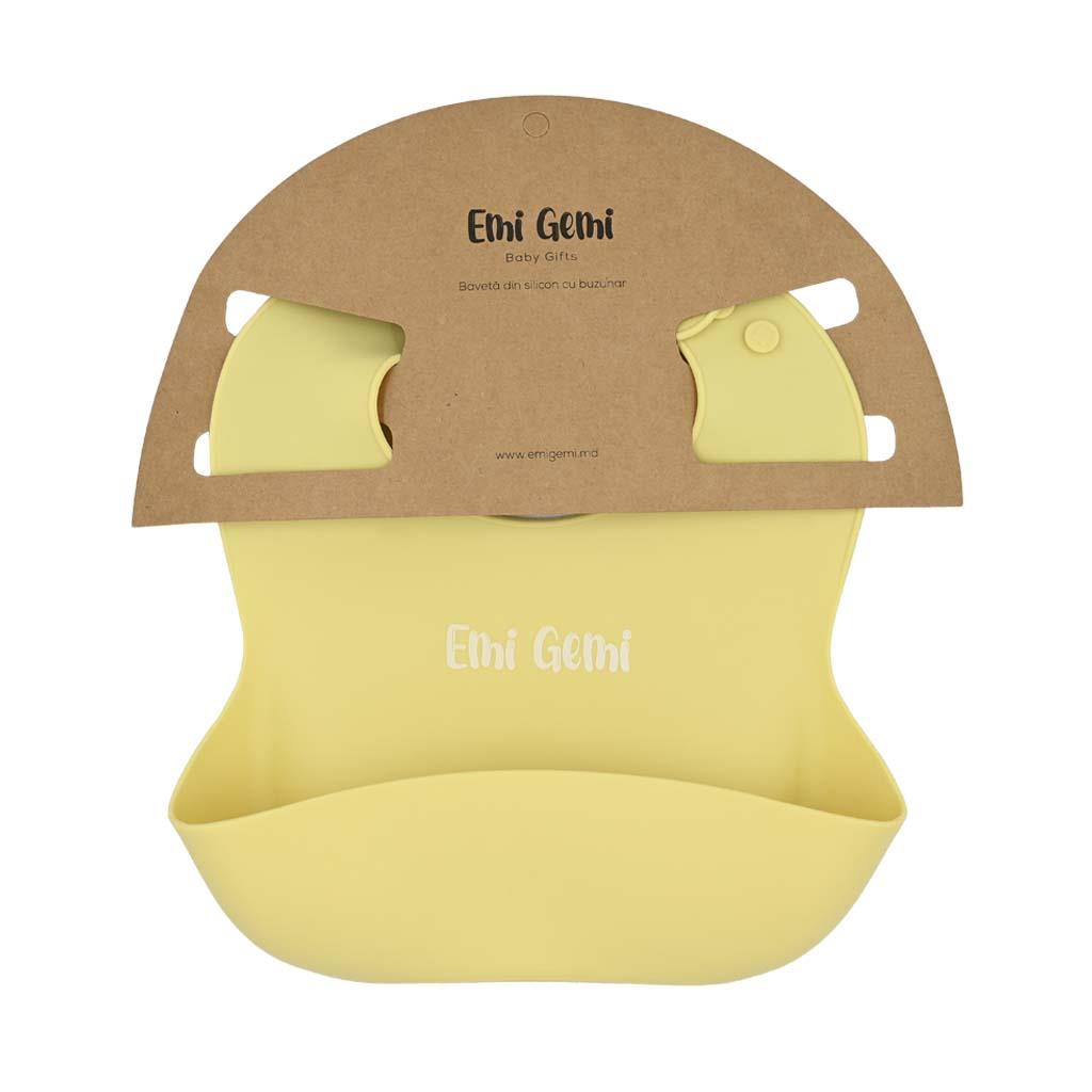 Bavetă din silicon cu buzunar Galbenă